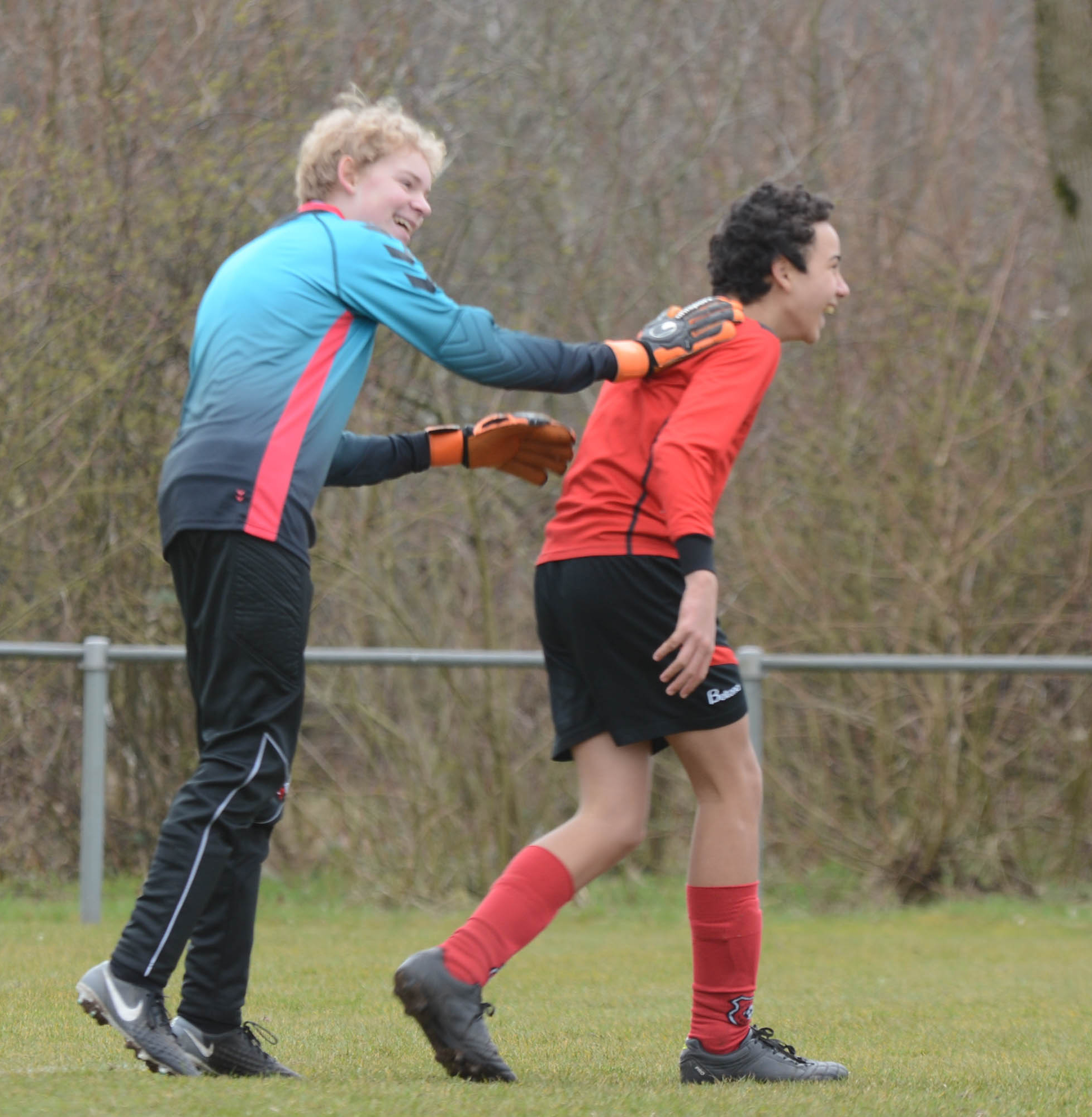 monsterscore voor de JO14-4 tegen Nieuwland JO14-3