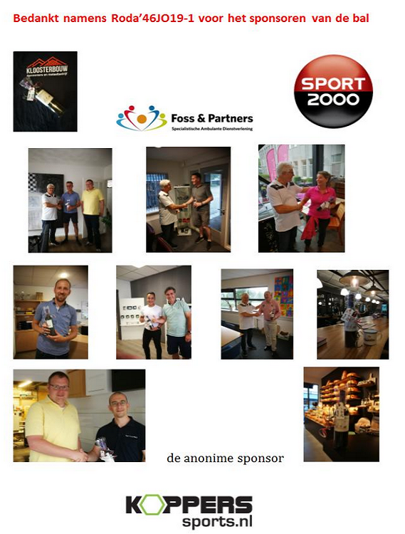 Roda'46 JO19.1 bedankt de balsponsors