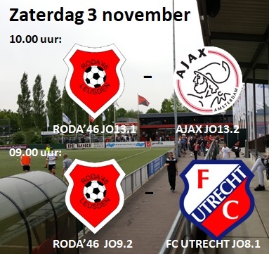 Roda-jeugd speelt tegen FC Utrecht en AJAX