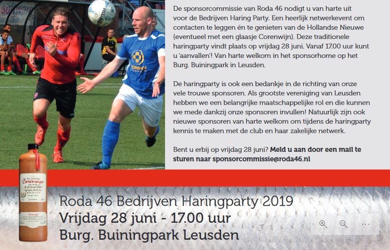 Haringparty op vrijdag 28 juni