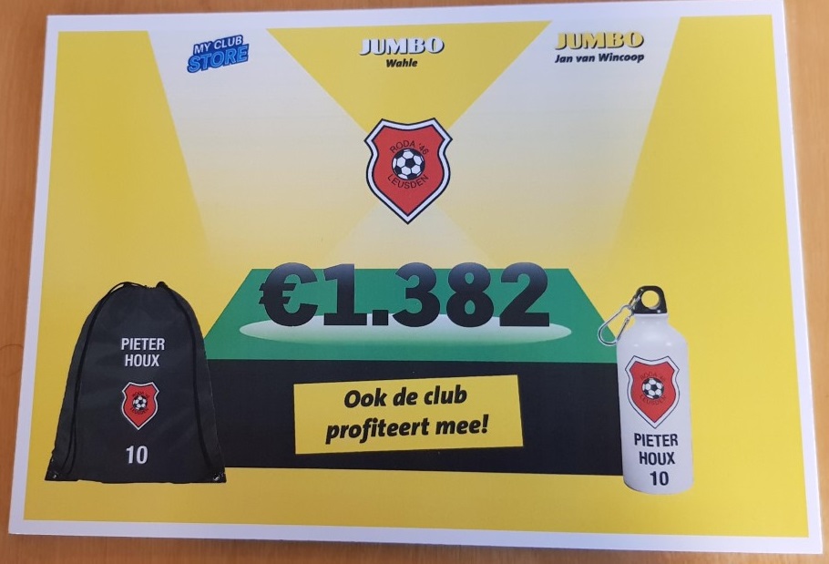 Roda'46 verdient 1382 euro aan spaaractie Jumbo