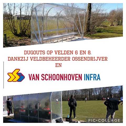 Dugouts op velden 6 en 8