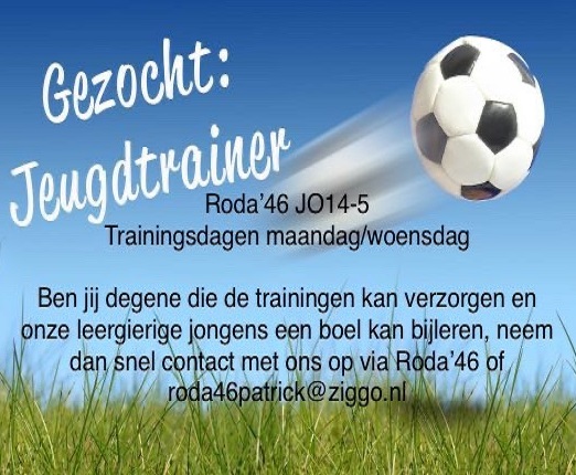 Roda'46 JO14.5 zoekt trainer