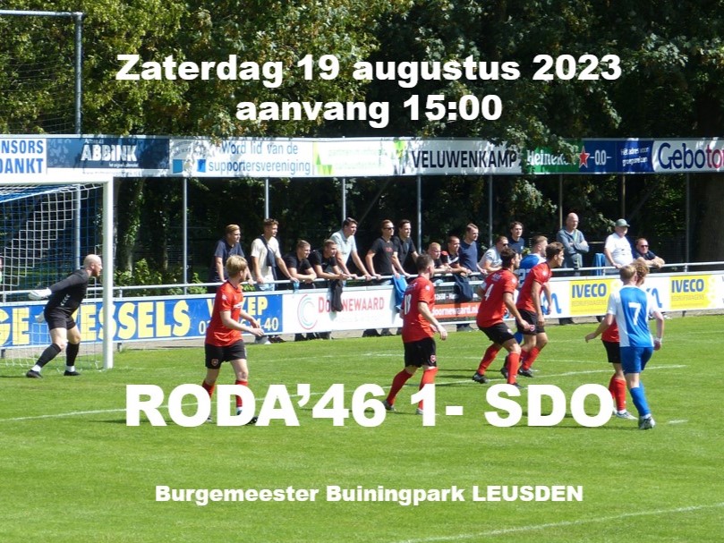 RODA 1 speelt thuis tegen SDO