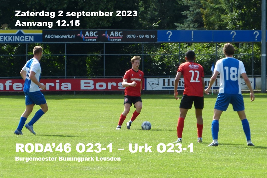 RODA O23-1 speelt thuis tegen Urk