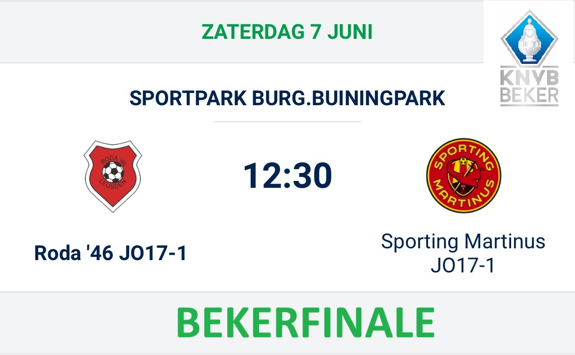 Bekerfinale Roda'46 JO17-1 - Sporting Martinus JO17-1