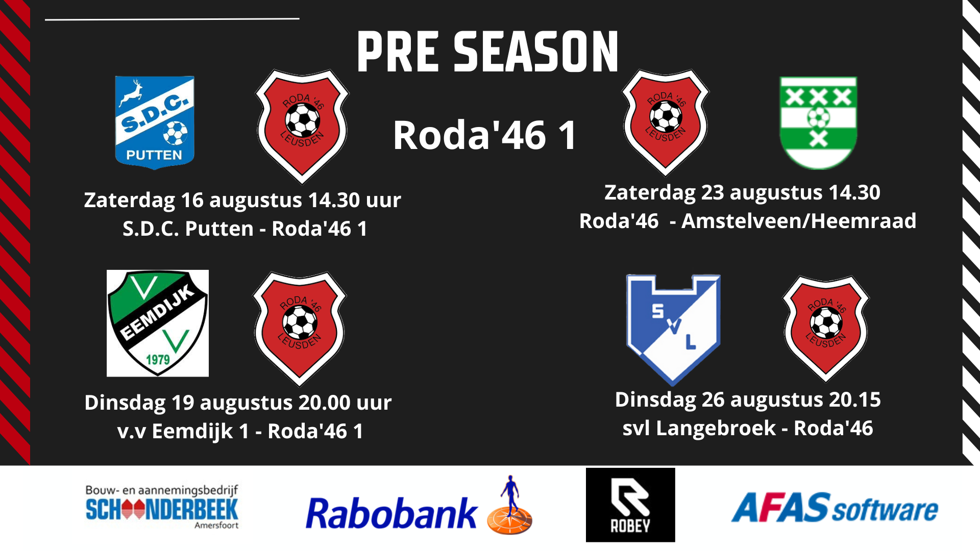 Voorbereiding zaterdag 1 seizoen 25/26