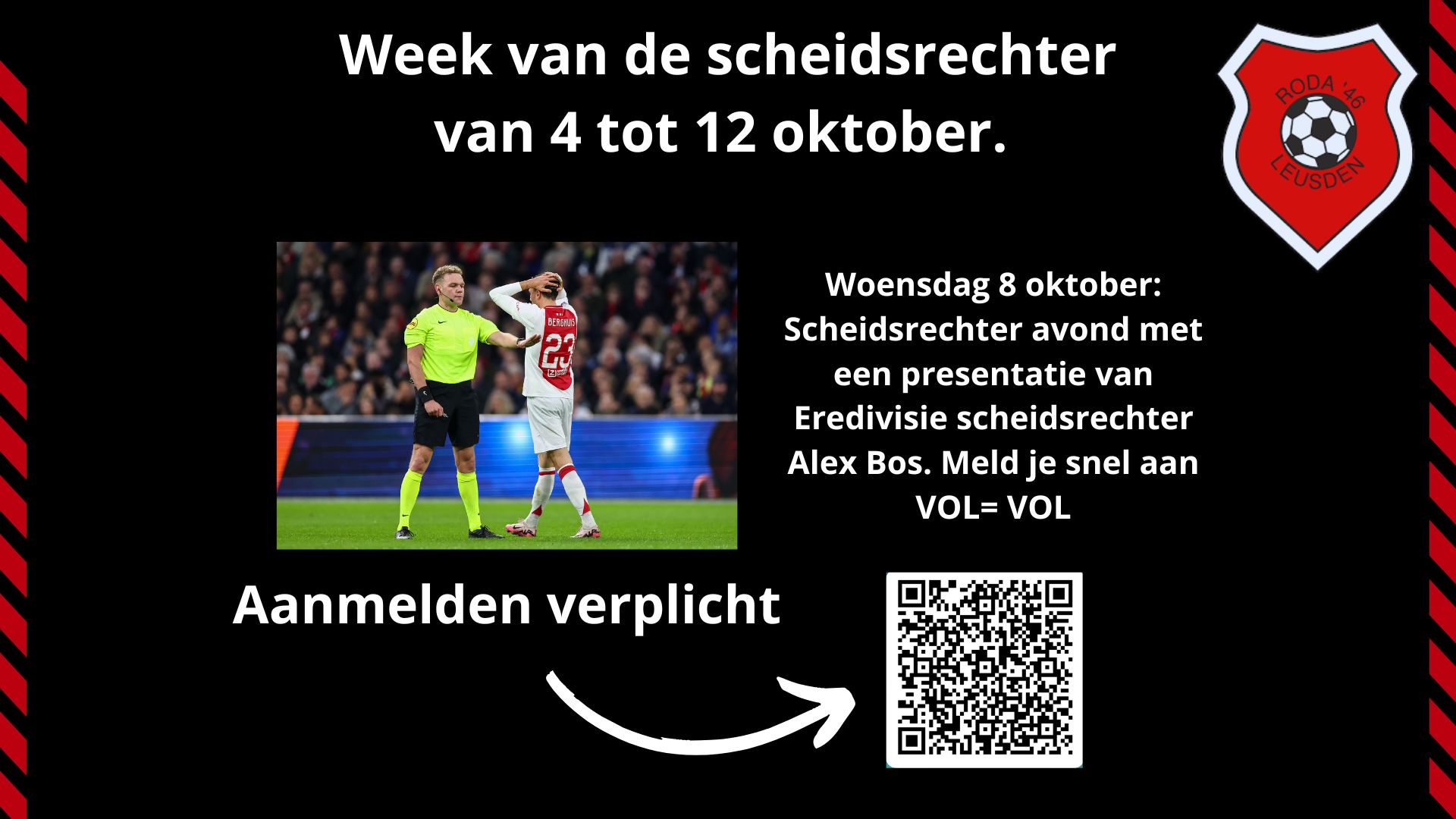 Scheidsrechter avond 8 oktober