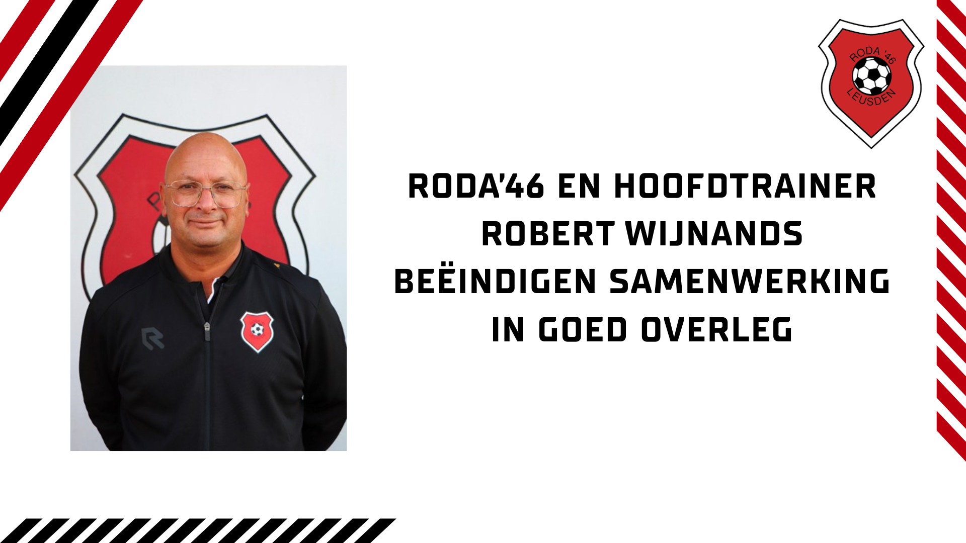 Roda’46 en hoofdtrainer Robert Wijnands beëindigen samenwerking in goed overleg