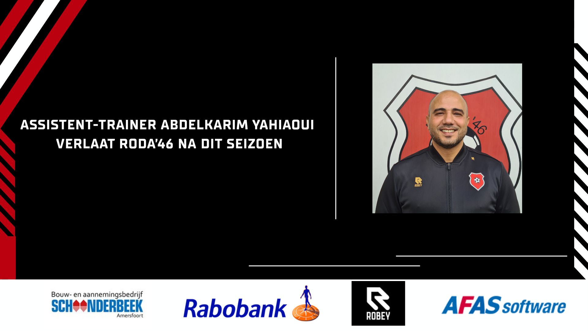 Assistent-trainer Abdelkarim Yahiaoui verlaat Roda’46 na dit seizoen