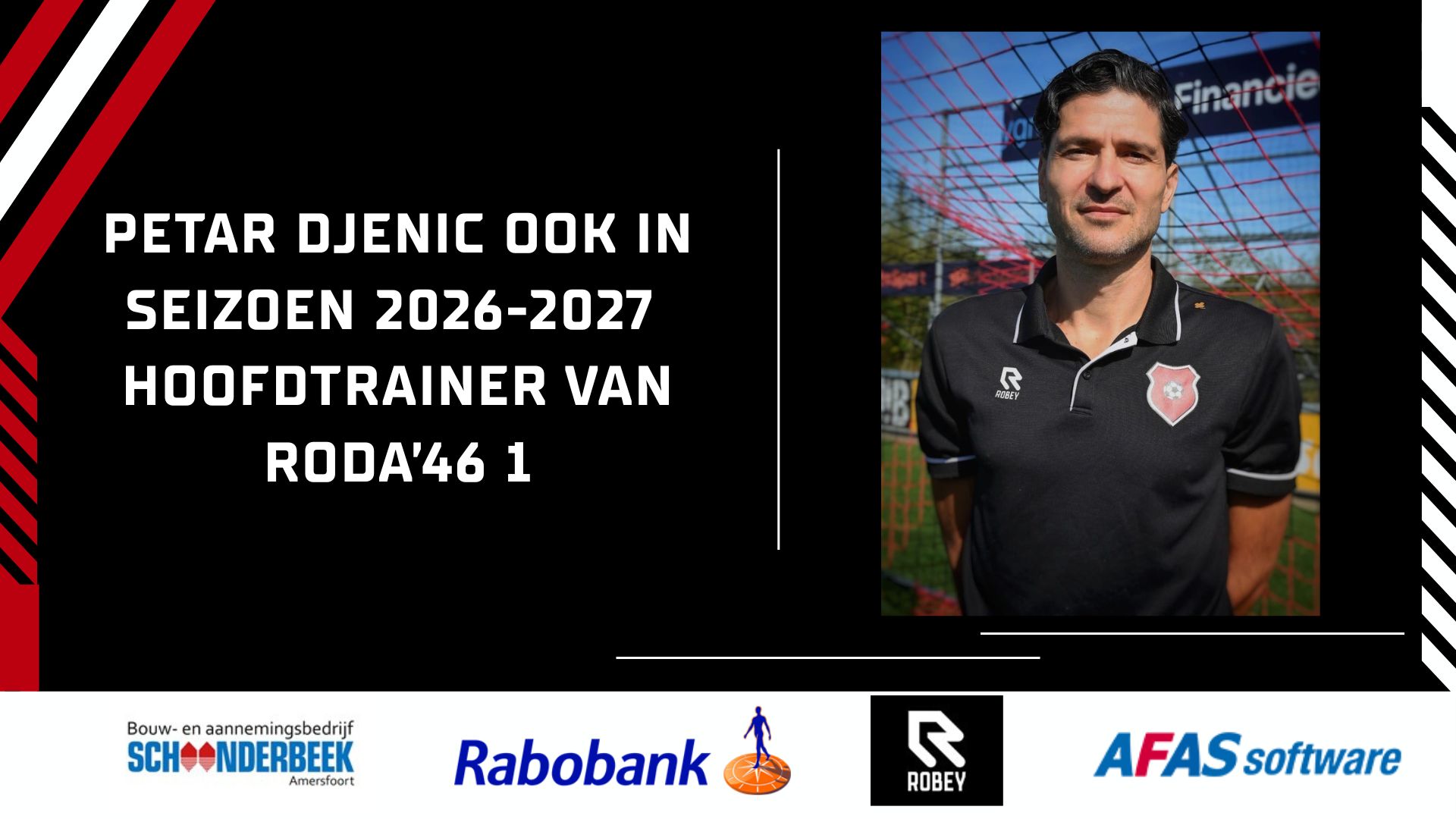 Petar Djenic ook in seizoen 2026-2027 hoofdtrainer van Roda’46 1