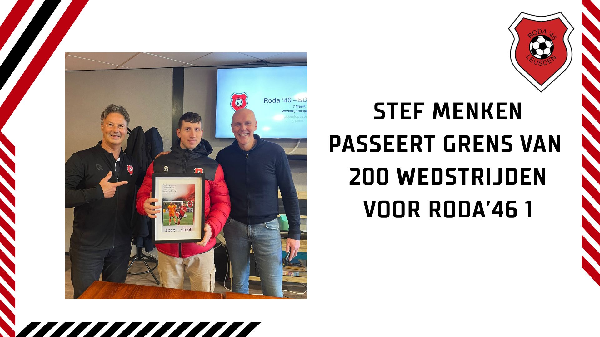 Stef Menken passeert grens van 200 wedstrijden voor Roda’46 1